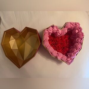 Heart-Shaped Rose Box - Pink & Red Foam Roses